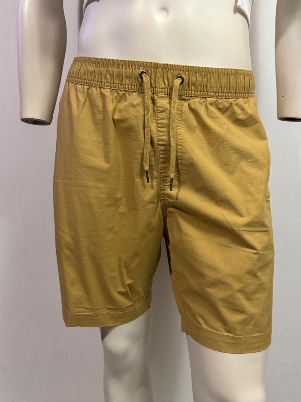 Billabong Mens Elastic Waist Shorts Medium Gold Mustard Yellow Khaki Drawstring